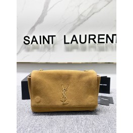 YSL 입생로랑 553804 브라운 레더 스웨이드 케이트 미디엄 리버서블 체인 숄더백